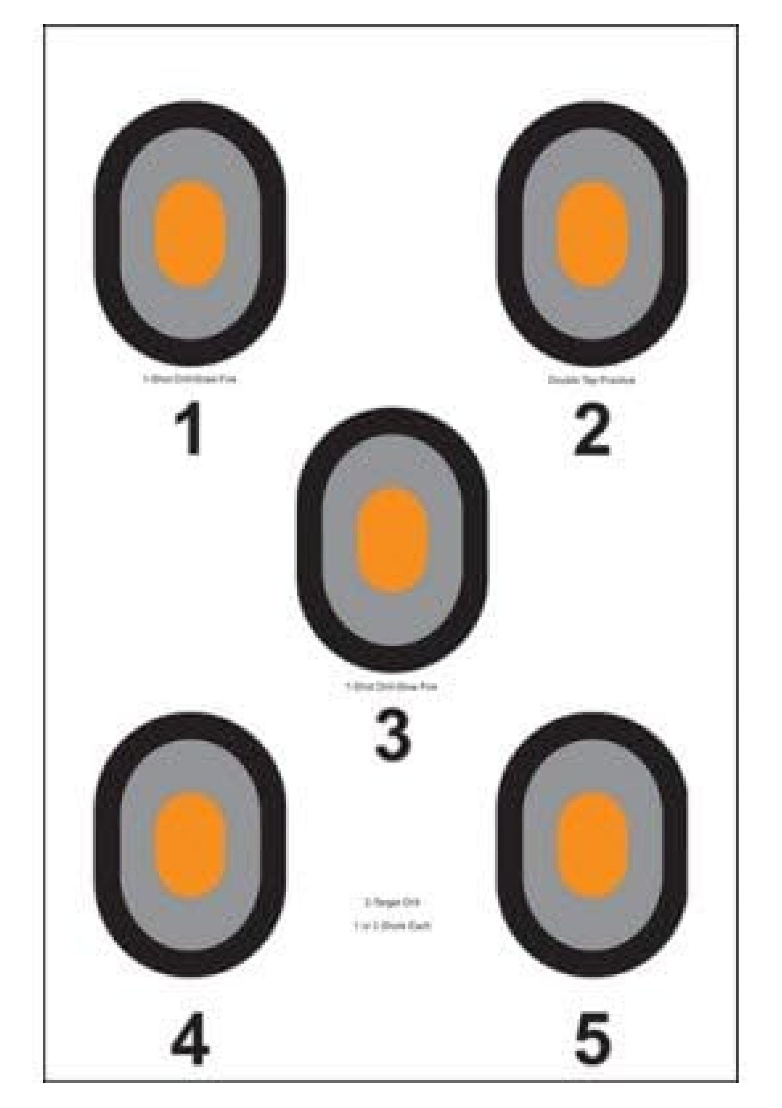 Bull Target Paper - 5 Bull's-Eye Paper Target with Orange Centers - 100 Pack - Paper ...