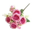 thumbnail image 1 of 5 Bunches Of Artificial Peonies and Roses for Home, Party, Wedding, Artificial Rose Bouquet for Decoration, 1 of 2
