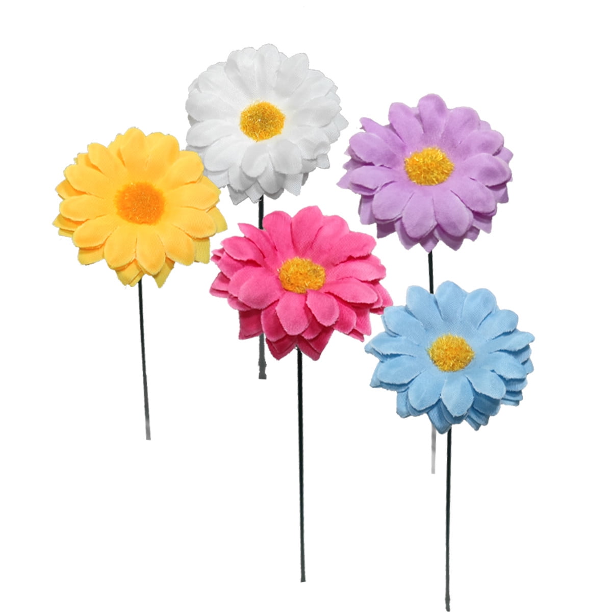 5 Bundles Artificial Daisies Flowers Wildflowers Fake Artificial