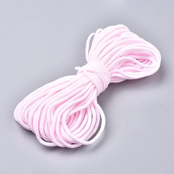 5 Bundles Nylon Elastic for Mouth Cover Ear Loop Pink 2-3mm 10 Yards per Bundle Flat Mouth Cover Elastic Cord Face Material Pink