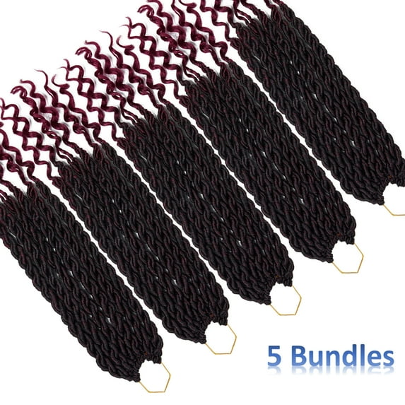 5 Bundles Pre-stretched Braiding Hair Professional Crochet Hair, Ombre Braiding Bair Corchet Braids Long Synthetic Texture Hair Extensions Braid Ponytail 5 packs,20"