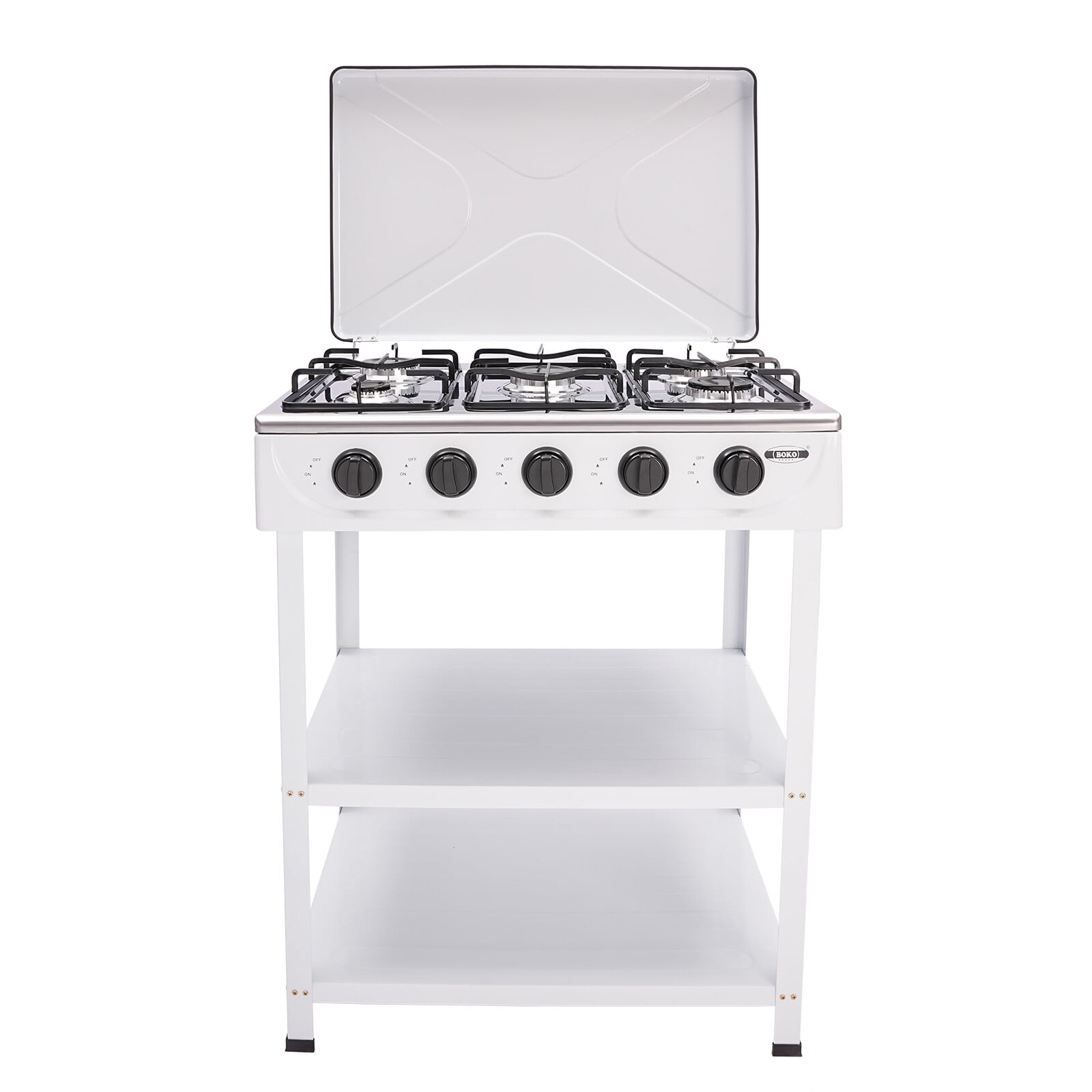 5-Burner Freestanding Natural Gas Stove, Rectangular Portable Gas Cooker, for Kitchen Camping RV