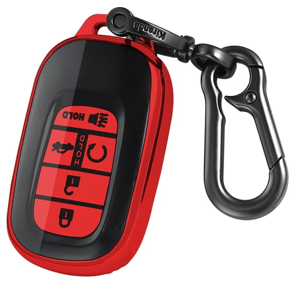 5-Button Soft TPU Key Fob Cover for Honda 2022-2024 Accord, Civic, HR-V, CR-V, Pilot – Protective Shell Case with Keychain, Black