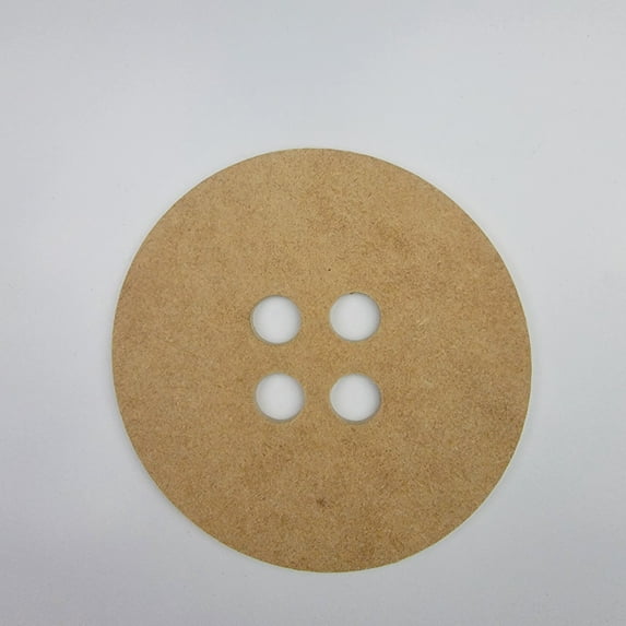 5" Button, Unfinished MDF Art Shape by Wooden Craft Cutouts, 1-4 Thickness