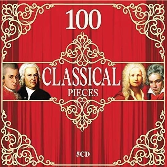 5 CD 100 Classical Music Pieces, Baroque, Classical, Romantic, Piano and Strings Music, Mo (CD)