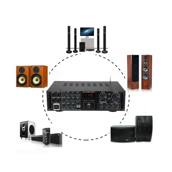 5 CH HIFI Stereo Karaoke Audio Amplifiers 800W Home Car Bluetooth Karaoke Amplifier Digital Audio Amplifiers FM USB Disk SD