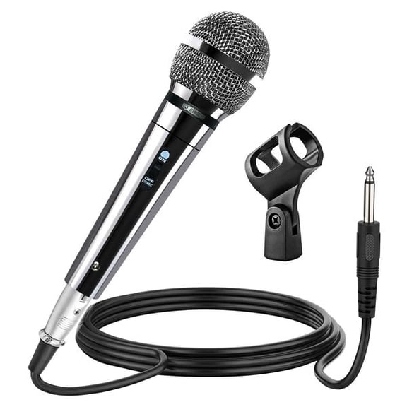 5 CORE Cardioid Dynamic Handheld Vocal Microphone with On/Off Switch, Unidirectional Karaoke Mic Includes XLR Cable for Singing & Public Speaking