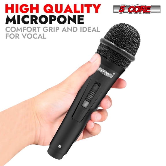 5 CORE Microphone Dynamic Vocal Handheld Mic Cardioid Unidirectional Microfono w On Off Switch + XLR Audio Cable for Singing Karaoke Public Speaking & Parties - PM 816