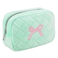 thumbnail interactive-video image 1 of Cosmetic Bag for Travel, Velvet Makeup Bag for Women Zipper Pouch Organizer Travel Bags-Blue, 1 of 6