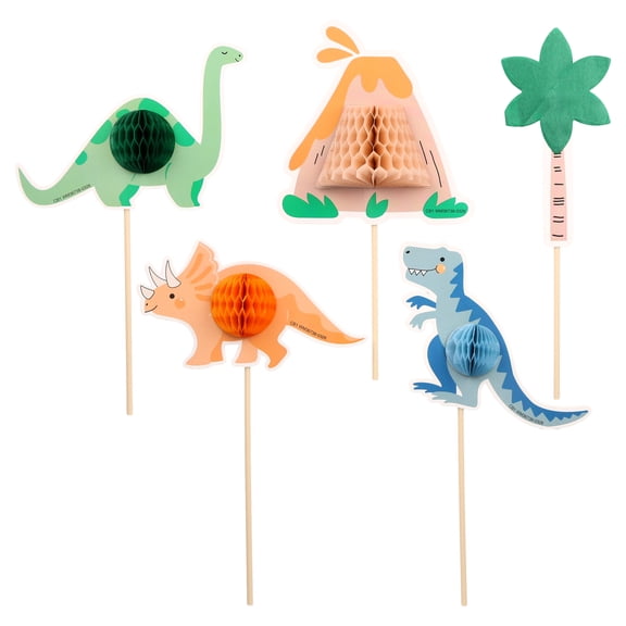 Multicolor Dinosaur Cake Toppers, 5 Pieces, by Way To Celebrate