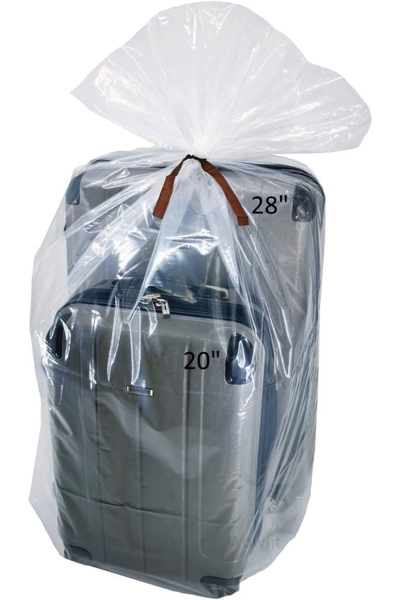 5 CT 40x60 inches Extra Large Clear Plastic Bags Perfect for Car Seat, Luggage, Suitcase, Stroller, Chair, Kids Bike and Attic Storage (2 Mil Flat Bags, Include 5 Ties)