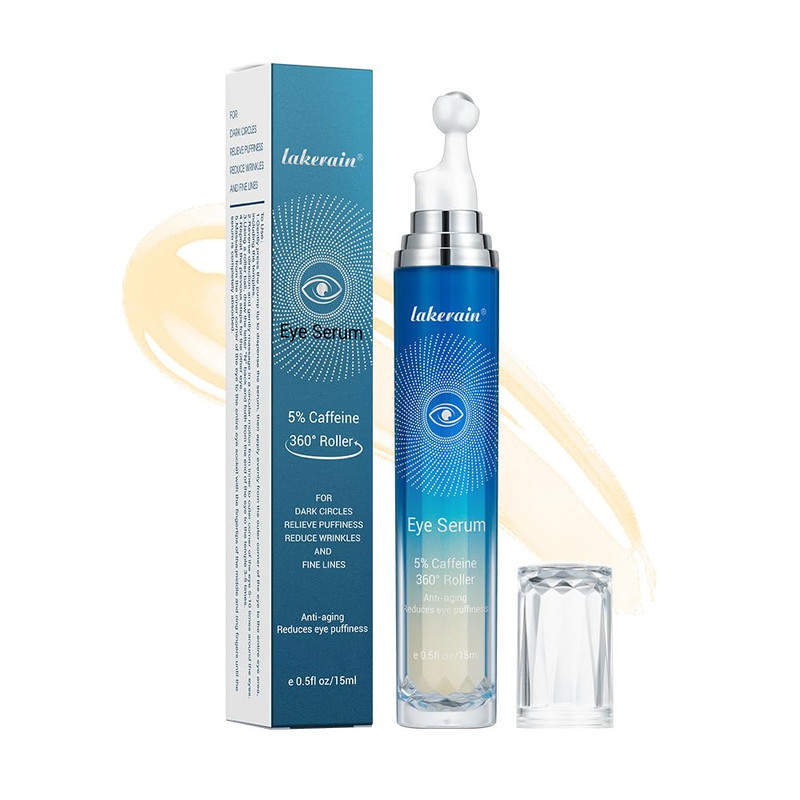 5 Caffeine Eye Serum, AntiAging Hydrating Eye Serum, Eye Roller Serum with 360° Massage Ball