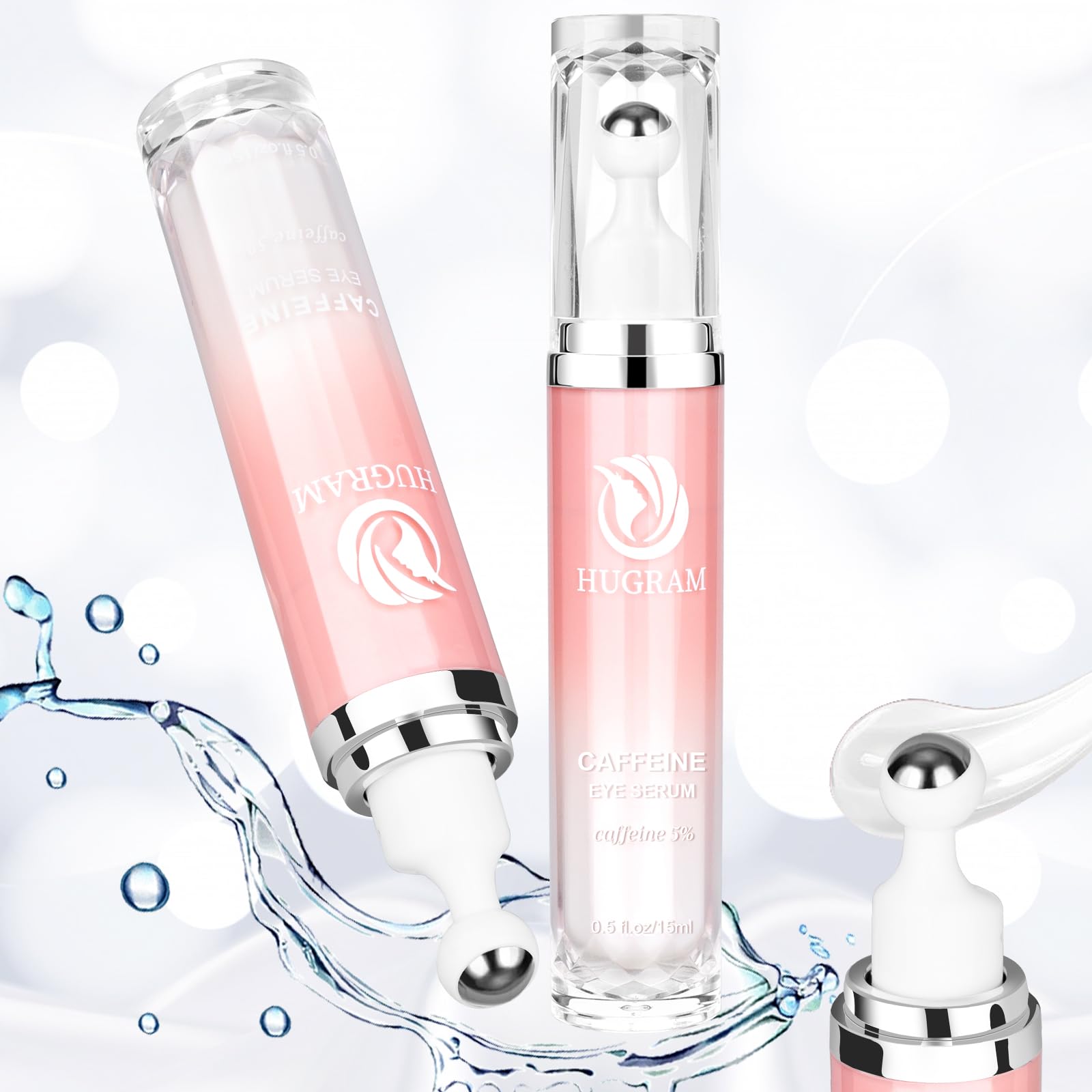 5 Caffeine Eye Serum, YPF5 Eye Cream with 360°Massage for Dark Circles