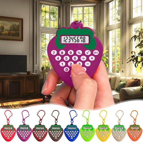 Under $5 Calculator Small 8 Digit LCD Display Round Key Basic Standard Mini Digital Desktop Calculator Portable for Kids Teens College Office Use by PALIFEUR