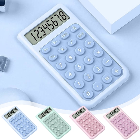 Under $5 Calculator Small Mini Pocket Size 8 Digit LCD Display Cute Basic Calculator Portable for Kids Teens College Office Desk Supplies Macaron Color by PALIFEUR