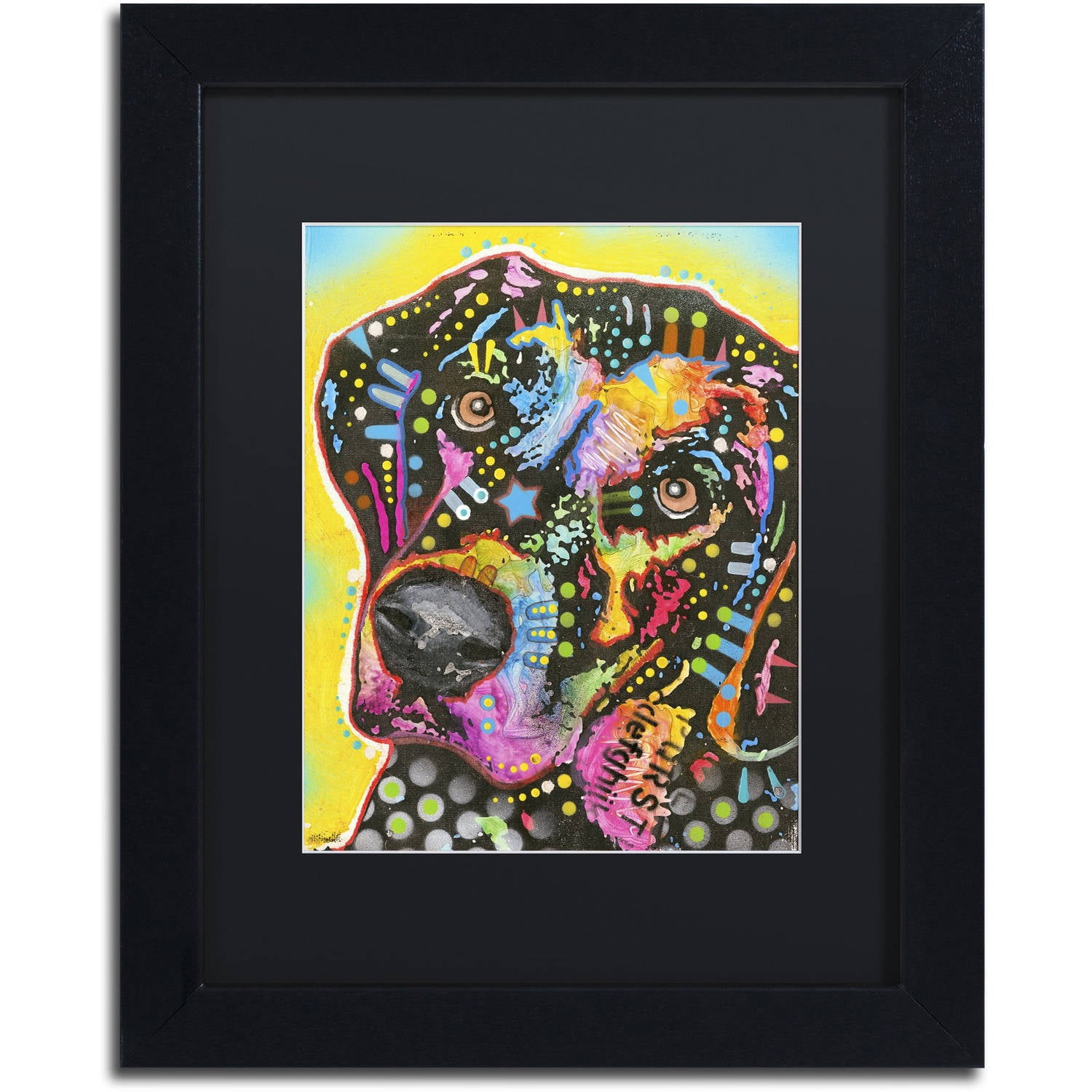"5" Canvas Art by Dean Russo, Black Matte, Black Frame