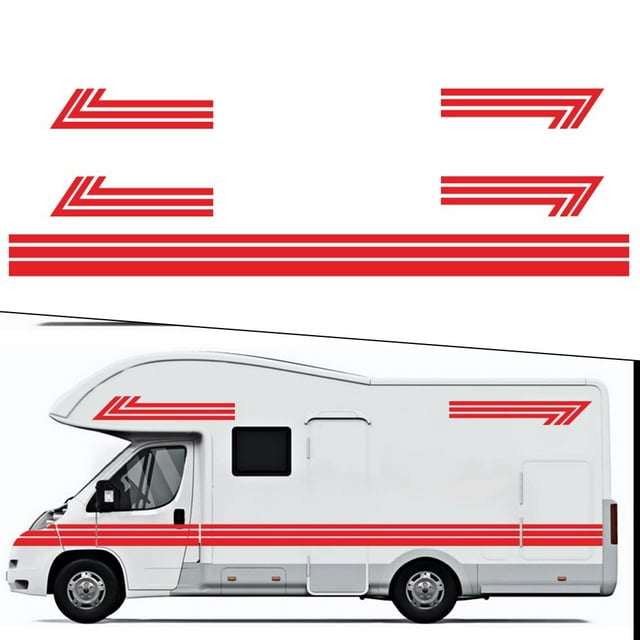 5×Car RV Caravan Decals Motorhome Stripes Decal Large Vinyl Decals