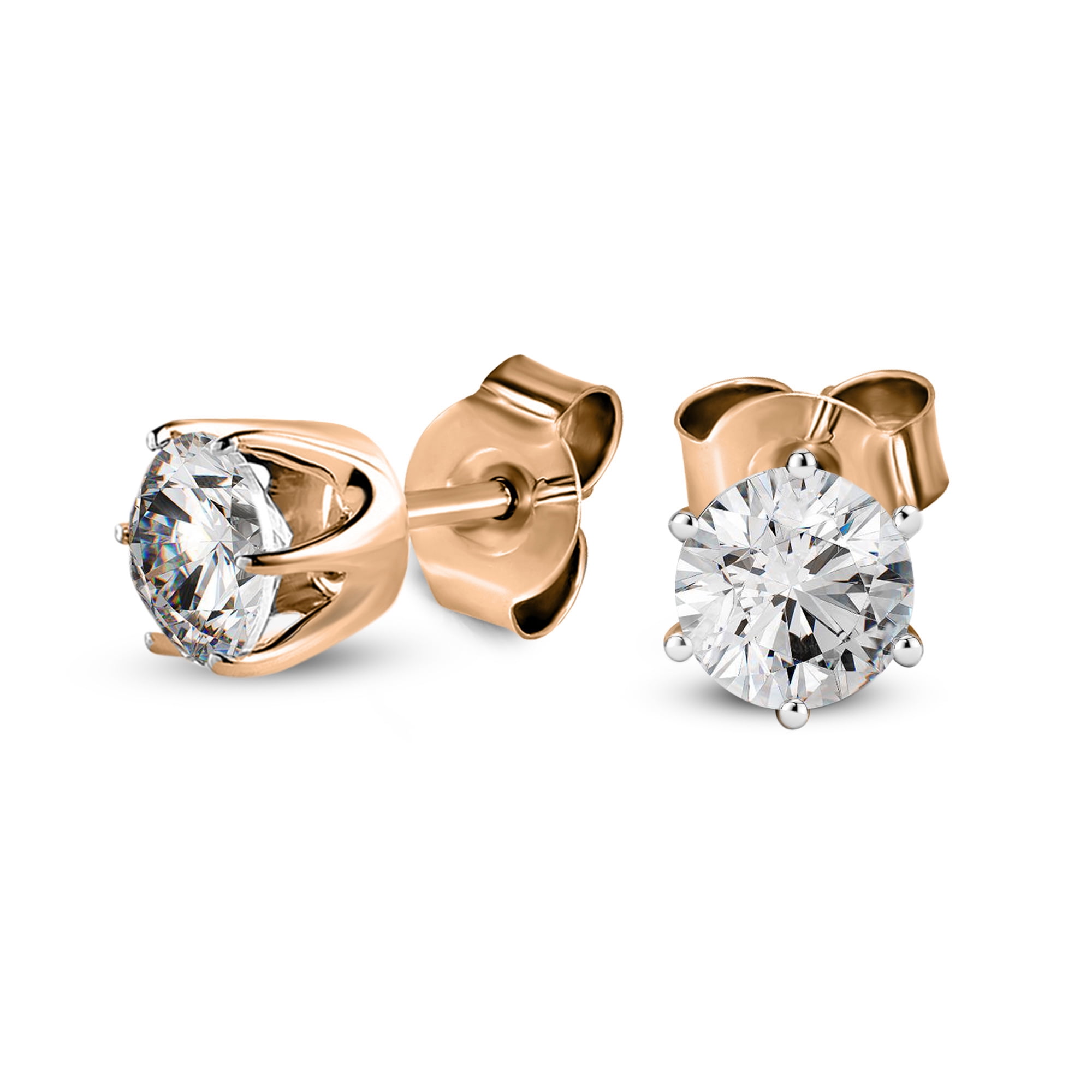 Lab-Grown Diamond 2ct. tw. Halo 14k Gold Earrings | Pink - #Lightbox Jewelry