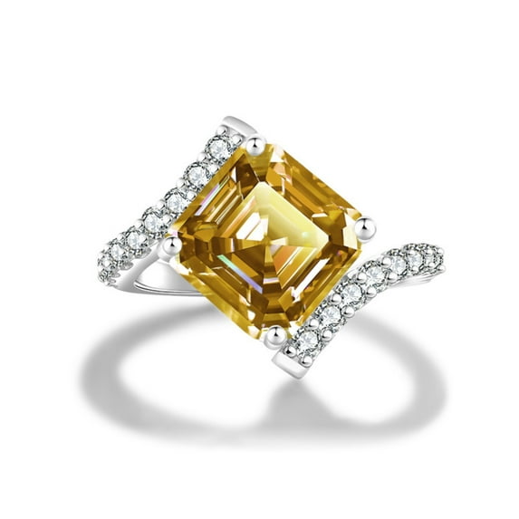 5 Carat Asscher Cut Moissanite Ring D Color VVS1 Clarity Women Diamond Ring 925 Sterling Silver Engagement Rings Size 5-10