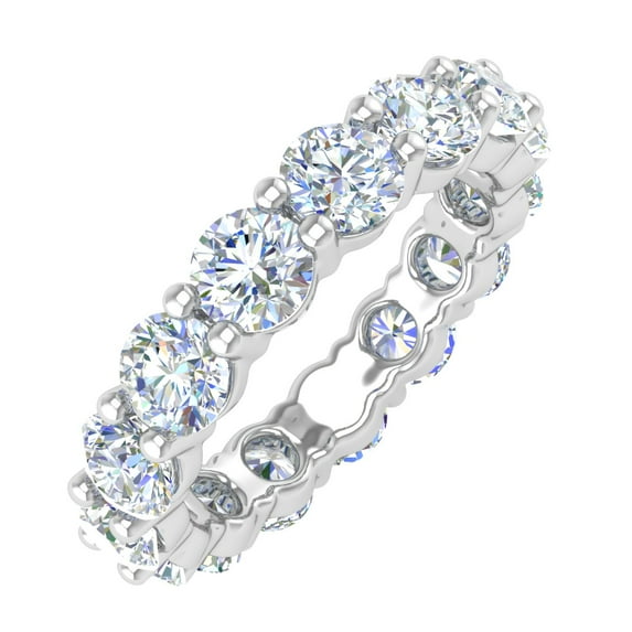 5 Carat Diamond Eternity Wedding Band Ring in 14K White Gold - IGI Certified (Ring Size 8.5) (Value Collection)