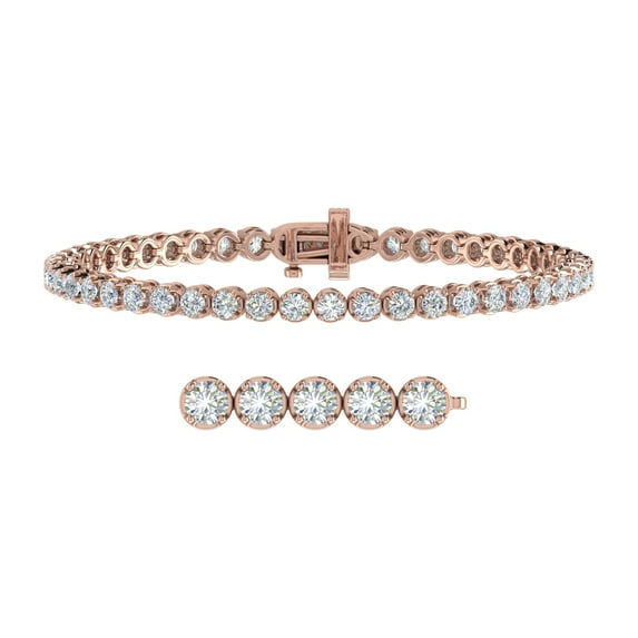 5 Carat Diamond Tennis Bracelet in 10K Rose Gold (7 Inch)