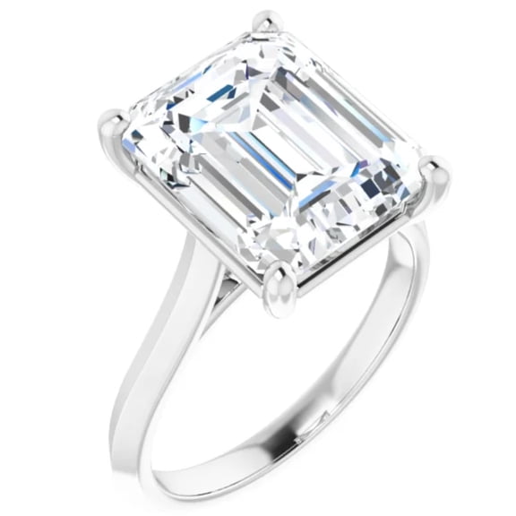 5 Carat Emerald Lab Grown Diamond Engagement Ring