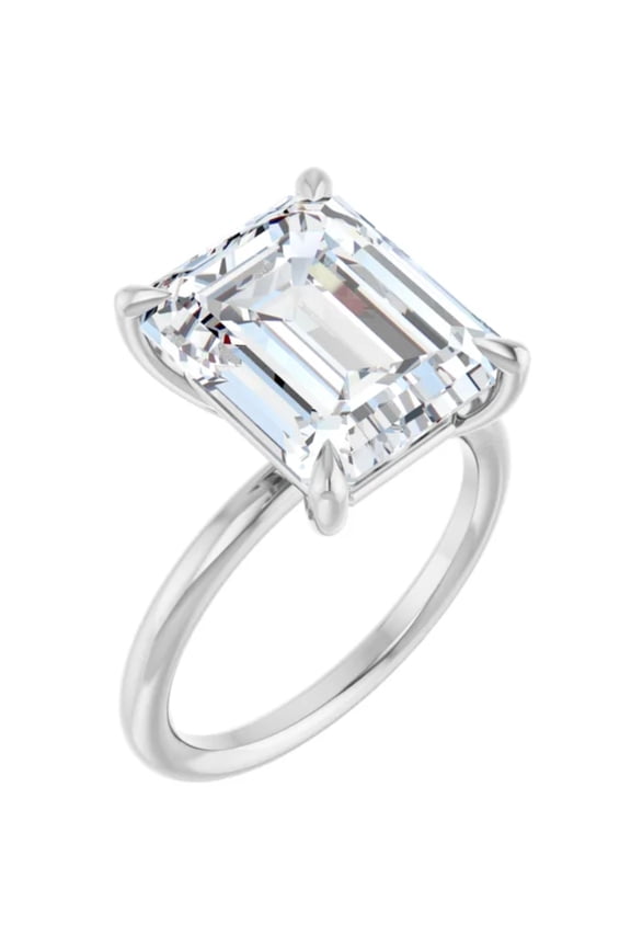 5 Carat Emerald Lab Grown Diamond Engagement Ring