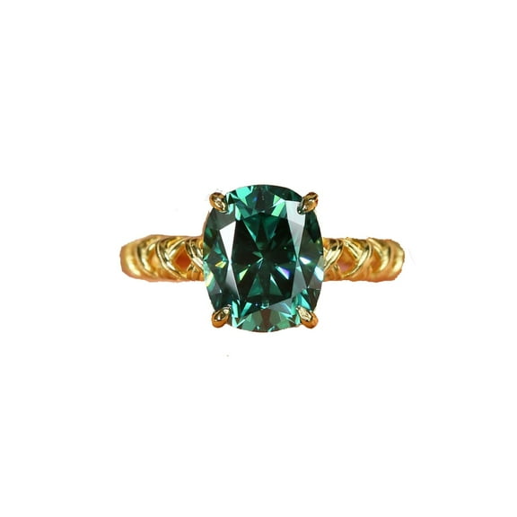 5 Carat Green Moissanite Rings for Women D Color VVS1 925 Sterling Silver Oval Cut Moissanite Engagement Rings Lab Diamond Promise Rings Simulated Diamond Ring