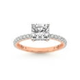 thumbnail image 1 of 5 Carat IGI Certified Cushion Shape Lab Grown Diamond Engagement Ring | 14K Rose Gold |Emily Eternity Diamond Ring | FG-VS1-VS2 Quality Friendly Diamonds, 1 of 5