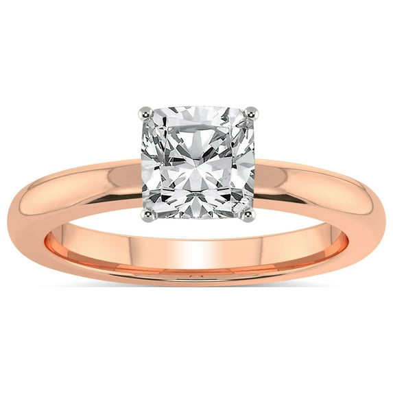 IGI Certified 5 Carat Cushion Shape Lab Grown Diamond Engagement Ring | 14K Rose Gold |Quinn Solitaire Diamond Ring | FG-VS Quality Friendly Diamonds