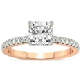 thumbnail image 1 of 5 Carat IGI Certified Cushion Shape Lab Grown Diamond Engagement Ring | 14K Rose Gold | Venetia Half Eternity Diamond Ring | FG-VS1-VS2 Quality Friendly Diamonds, 1 of 4