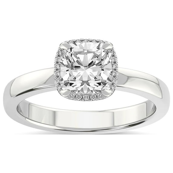 5 Carat IGI Certified Cushion Shape Lab Grown Diamond Engagement Ring | 14K White Gold |Anna Hidden Accents Halo Diamond Ring | FG-VS1-VS2 Quality Friendly Diamonds
