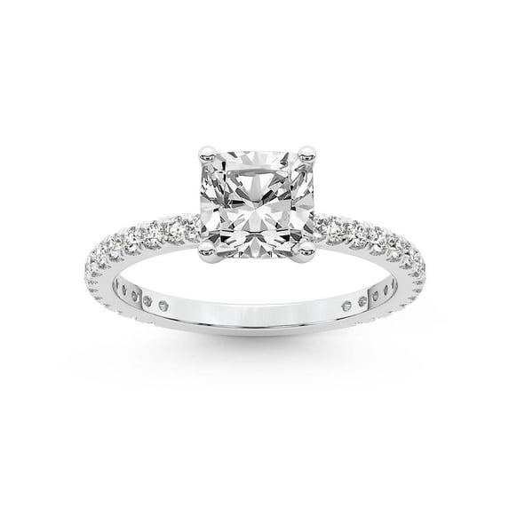 5 Carat IGI Certified Cushion Shape Lab Grown Diamond Engagement Ring | 14K White Gold |Emily Eternity Diamond Ring | FG-VS1-VS2 Quality Friendly Diamonds