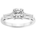 thumbnail image 1 of 5 Carat IGI Certified Cushion Shape Lab Grown Diamond Engagement Ring | 14K White Gold |adison Three Stone Side Baguette Diamond Ring | FG-VS1-VS2 Quality Friendly Diamonds, 1 of 5