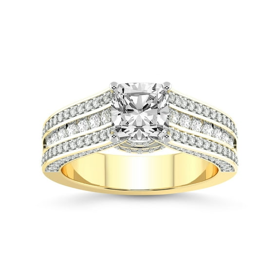 5 Carat IGI Certified Cushion Shape Lab Grown Diamond Engagement Ring | 14K Yellow Gold |Idris Secret Halo Diamond Ring | FG-VS1-VS2 Quality Friendly Diamonds