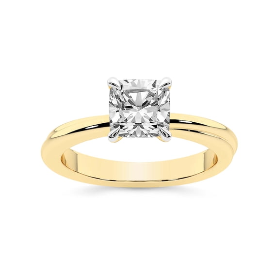 5 Carat IGI Certified Cushion Shape Lab Grown Diamond Engagement Ring | 14K Yellow Gold | Juniper Crossover Solitaire Diamond Ring | FG-VS1-VS2 Quality Friendly Diamonds