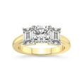 thumbnail image 1 of IGI Certified 5 Carat Cushion Shape Lab Grown Diamond Engagement Ring | 14K White Gold | Lauren Three stone Emerald Shape Side Lab Diamond Ring | FG-VS1-VS2 Quality Friendly Diamonds, 1 of 6
