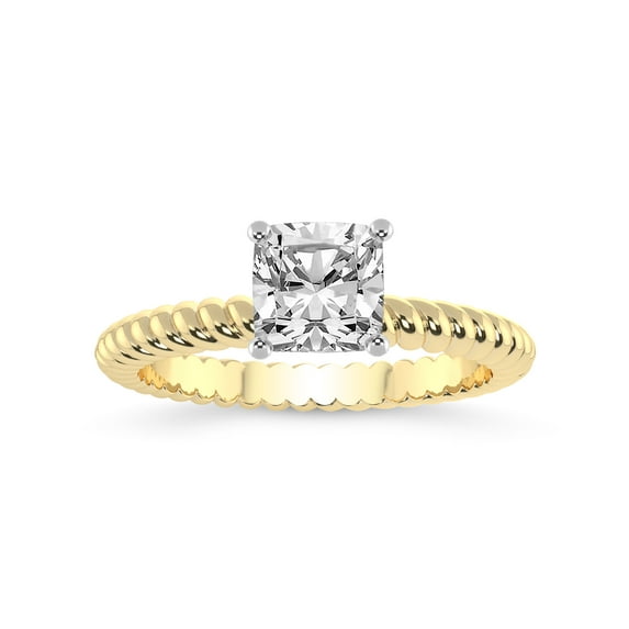 5 Carat IGI Certified Cushion Shape Lab Grown Diamond Engagement Ring | 14K Yellow Gold |Sansa Solitaire Diamond Ring | FG-VS1-VS2 Quality Friendly Diamonds