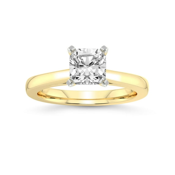 5 Carat IGI Certified Cushion Shape Lab Grown Diamond Engagement Ring | 14K Yellow Gold |Teagan Solitaire Diamond Ring | FG-VS1-VS2 Quality Friendly Diamonds
