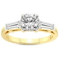 thumbnail image 1 of 5 Carat IGI Certified Cushion Shape Lab Grown Diamond Engagement Ring | 14K Yellow Gold |adison Three Stone Side Baguette Diamond Ring | FG-VS1-VS2 Quality Friendly Diamonds, 1 of 4