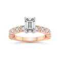 thumbnail image 1 of 5 Carat IGI Certified Emerald Shape Lab Grown Diamond Engagement Ring | 14K Rose Gold |Cheryl Side Stone Diamond Ring | FG-VS1-VS2 Quality Friendly Diamonds, 1 of 5