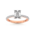 thumbnail image 1 of 5 Carat IGI Certified Emerald Shape Lab Grown Diamond Engagement Ring | 14K Rose Gold |Emily Eternity Diamond Ring | FG-VS1-VS2 Quality Friendly Diamonds, 1 of 5