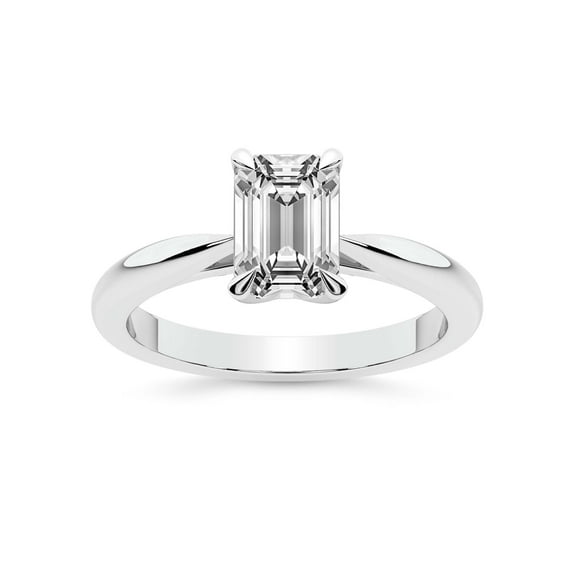 5 Carat IGI Certified Emerald Shape Lab Grown Diamond Engagement Ring | 14K White Gold | Azalea Classic Solitaire Diamond Ring | FG-VS1-VS2 Quality Friendly Diamonds