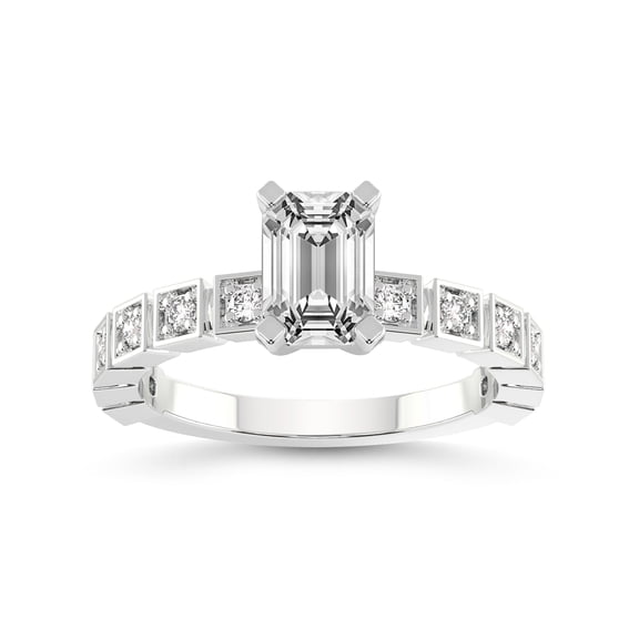 5 Carat IGI Certified Emerald Shape Lab Grown Diamond Engagement Ring | 14K White Gold |Cheryl Side Stone Diamond Ring | FG-VS1-VS2 Quality Friendly Diamonds