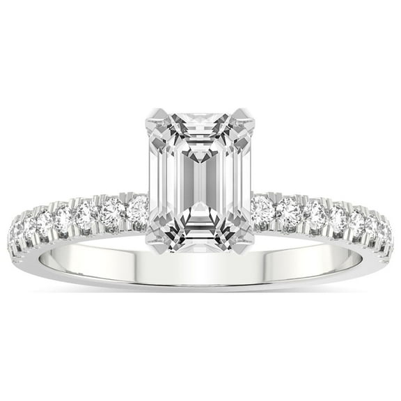 5 Carat IGI Certified Emerald Shape Lab Grown Diamond Engagement Ring | 14K White Gold |Serena Eternity Diamond Ring | FG-VS1-VS2 Quality Friendly Diamonds