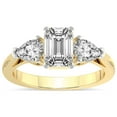 thumbnail image 1 of IGI Certified 5 Carat Emerald Shape Lab Grown Diamond Engagement Ring | 14K White Gold | Della Three stone Pear Shape Side Lab Diamond Ring | FG-VS1-VS2 Quality Friendly Diamonds, 1 of 6