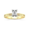 thumbnail image 1 of IGI Certified 5 Carat Emerald Shape Lab Grown Diamond Engagement Ring | 14K Yellow Gold | Ivory Vintage Solitaire Diamond Ring | FG-VS Quality Friendly Diamonds, 1 of 7