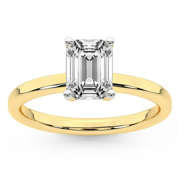 IGI Certified 5 Carat Emerald Shape Lab Grown Diamond Engagement Ring | 14K White Gold | Solitaire Diamond Ring | FG-VS1-VS2 Quality Friendly Diamonds