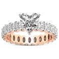 thumbnail image 1 of 5 Carat IGI Certified Heart Shape Lab Grown Diamond Engagement Ring | 14K Rose Gold |Celeste Side Oval Diamond Eternity Diamond Ring | FG-VS1-VS2 Quality Friendly Diamonds, 1 of 4