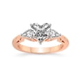 thumbnail image 1 of 5 Carat IGI Certified Heart Shape Lab Grown Diamond Engagement Ring | 14K Rose Gold | Leona Three stone Pear Shape side Diamond Ring | FG-VS1-VS2 Quality Friendly Diamonds, 1 of 4
